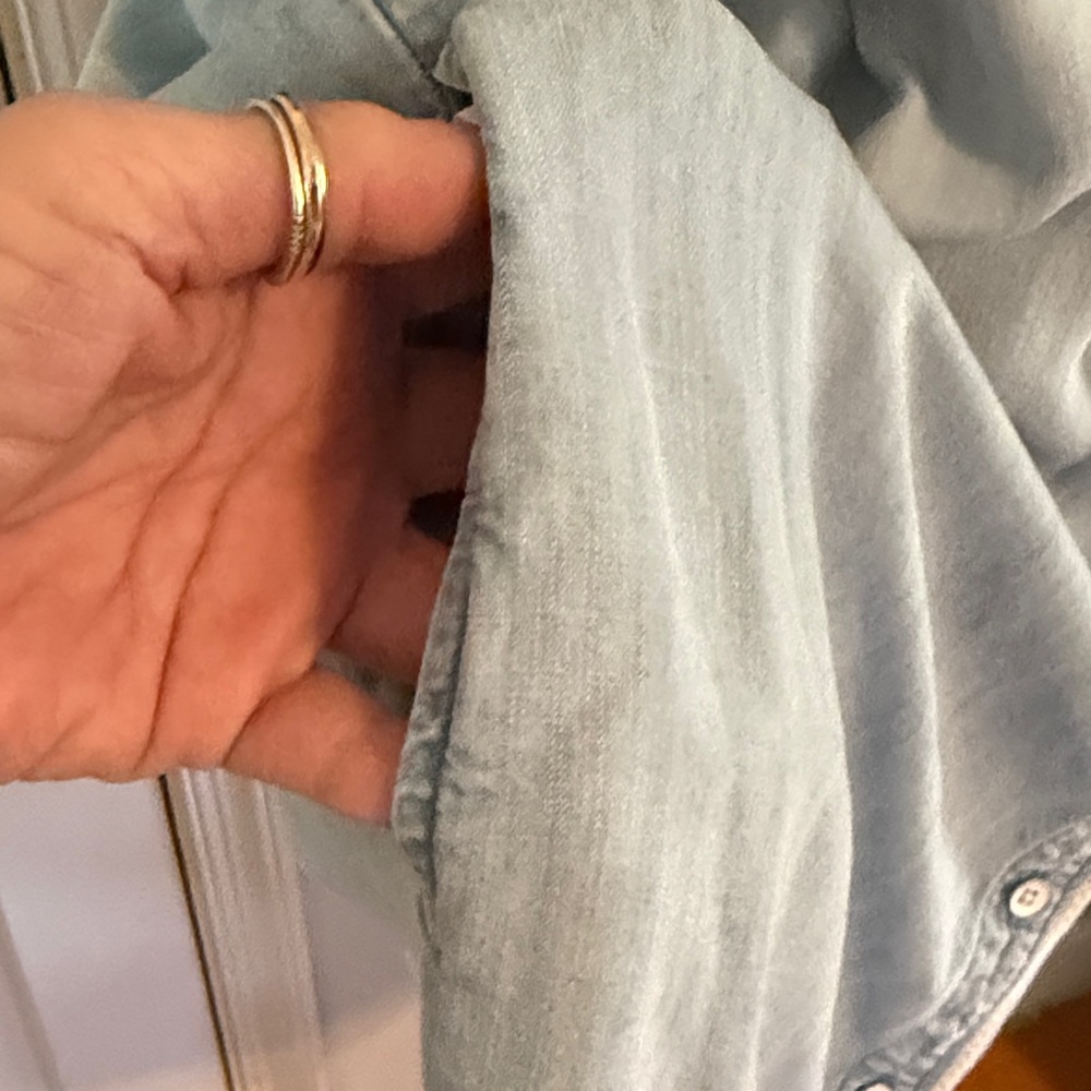 Anthropologie Cloth & Stone Light Blue Button-Down Shirt Dress - Picture 3 of 5